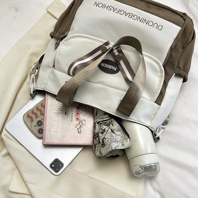Harajuku College Canvas Bag, Japanese Style Large Capacity Single Shoulder Bag, Women'S Simple Handbag, Carry Books To Class