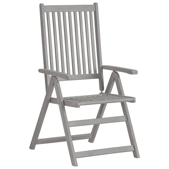 Maison Exclusive - Chaises inclinables de jardin et coussins lot de 8 Gris Acacia