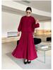 High-End 2026 Pleated Plus Size Loose Shirt - Versatile for Autumn and Spring Lazy Casual Style
