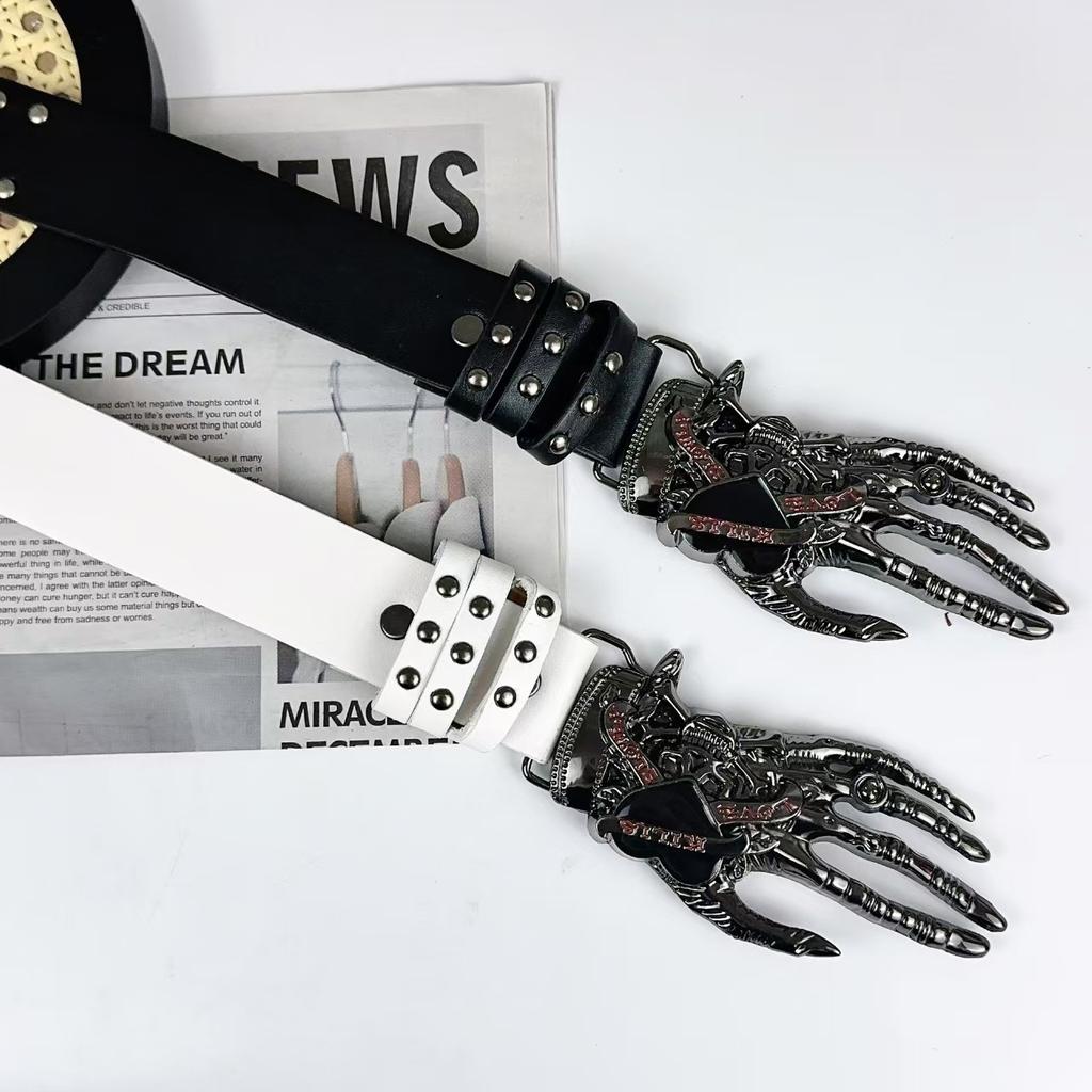 European and American Retro Skull Hand Rivet Belt Femininity Versatile Belt Accessories High-end Design Clothing Accessories
