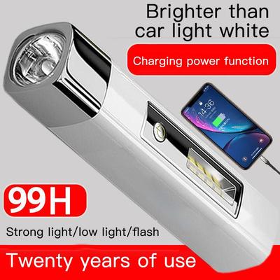 Tragbare Mini-Taschenlampe, Power Bank-Ausgang, Taschenlampe mit Seitenlichtern, tragbare Mini-Taschenlampe für den Außenbereich, Fahrrad-Taschenlampe aus ABS