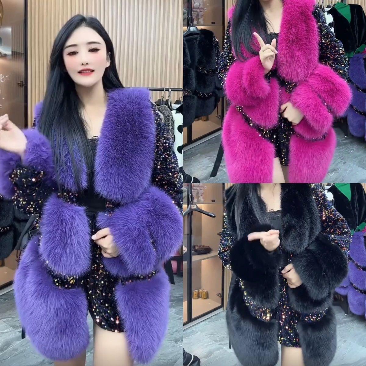 

New Fashion Thickened Women s Coat with Fur Collar