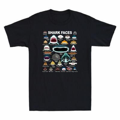 Shark Faces Classic Shirt Funny Sharks Marine Life Lover Gift Men's T-shirt Unisex T-Shirt