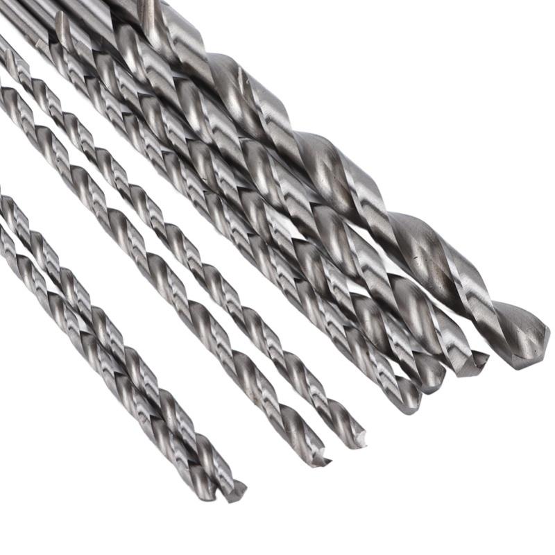 8Pcs Twist Drill Bits HSS Hole Processing Metal Wood Rotary Tool Kit 4mm-10mm Extra Long 200mm