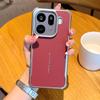 Custodia magnetica con lama in pelle PU semplice + Bordo argentato Paraurti per lente per OPPO Find X9 Pro X9