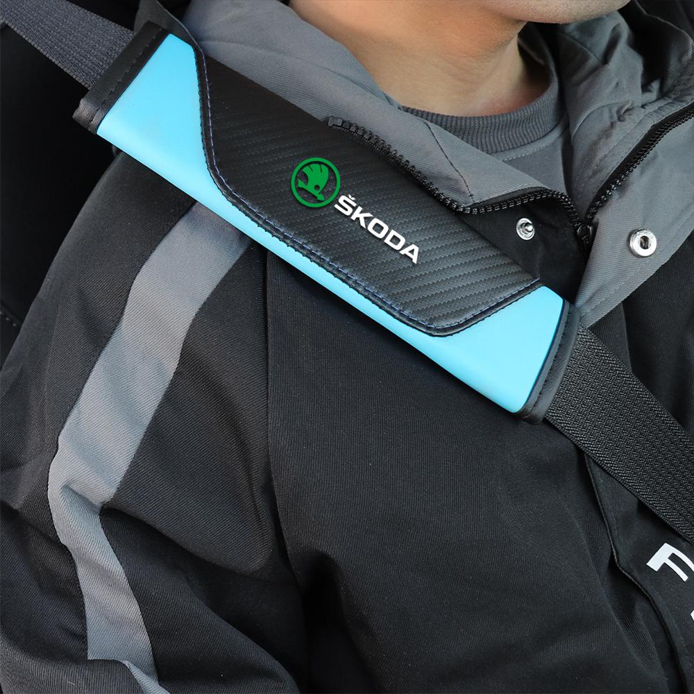 Car Seat Belt Cover Auto Cushion Safety Belts Shoulder Protection For Skoda Octavia MK2 MK3 2 3 A7 Fabia Karoq Kodiaq VII Rapid
