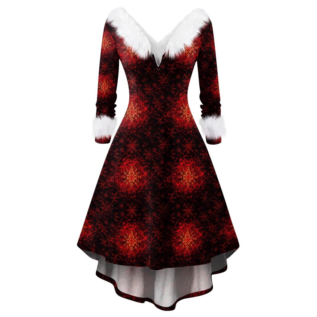 Christmas Party Printed Dresses For Women Vintage Christmas Midi Dress Casual Dresses Cocktail Dress Party Festive Dresses