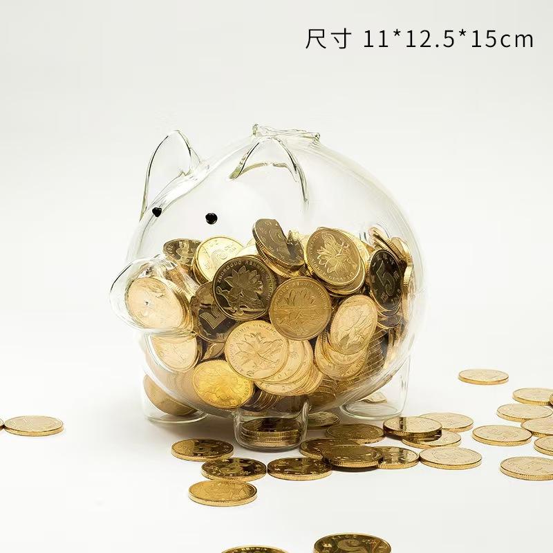 Piggy Bank Glass Piggy Bank Clear Money Pot Decorative Saving Pot Lovely Money Box For Decor Gift Home Kids