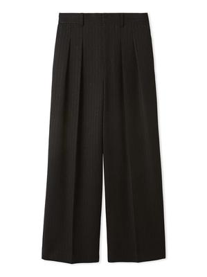 Mira Owen Stripe Wide Dandy Pants with Flap and Double 09WFP245025 Women's Tucks,