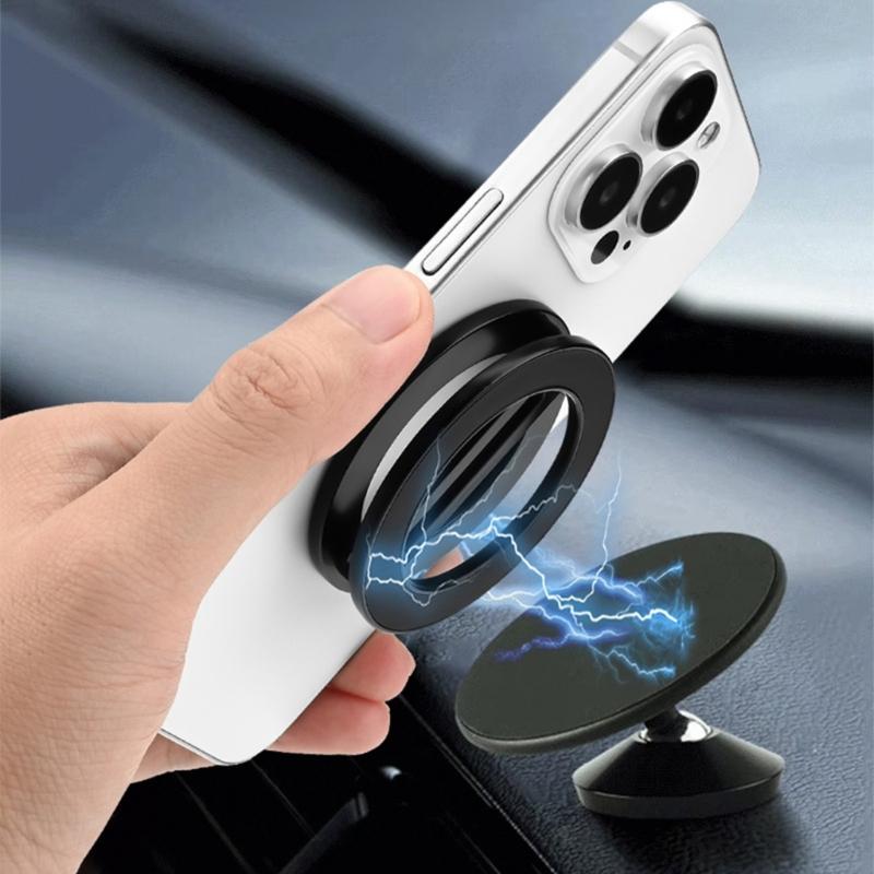 Portable Metal Phone Mount Double Magnetic Surfaces Foldable Design Universal Fit Stand for 4 to 6.7 Inch Smartphones