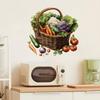 Cute Fruit And Veggie Fridge Decals Waterproof Cartoon Kitchen Stickers Removable Refrigerator Art For Family Home Decor