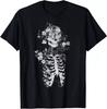 Floral Skull Flower Print T-Shirt Goth Occult Death Dark Alt Aesthetic T-Shirt Summer Casual Y2K Top Harajuku Women Clothing Y2K