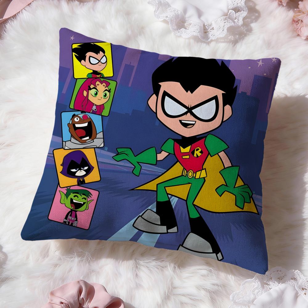 anime Teen Titans Go Cushion Cover Premium Comfort Reversible Pillow Cove -Two in One Design for Any Room & Car Interior