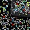 50pcs AB Color Glass Faceted Flat Round Beads Spacer Loose Beads for DIY Necklace Bracelet Earring Jewelry Making Accessories