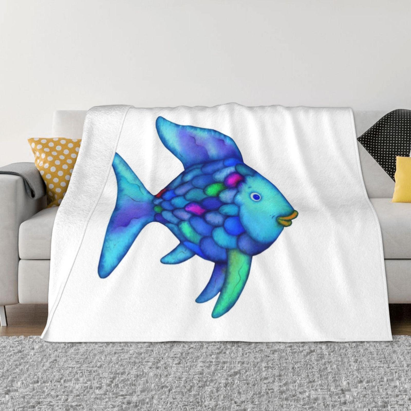 Рыбка Радуга Мягкое Теплое Световое Тонкое Одеяло Морские Рыбы Красная Рыбка Радуга Милая Рыбка Радужная Форель Петушок Морские Разноцветные Рыбки Радуга 30x40in