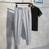 Trousers Men's Casual Slim Fit Nine Points Summer Style Drape Trend Light and Mature Style Professional Dress Suit Pants Regular Pants