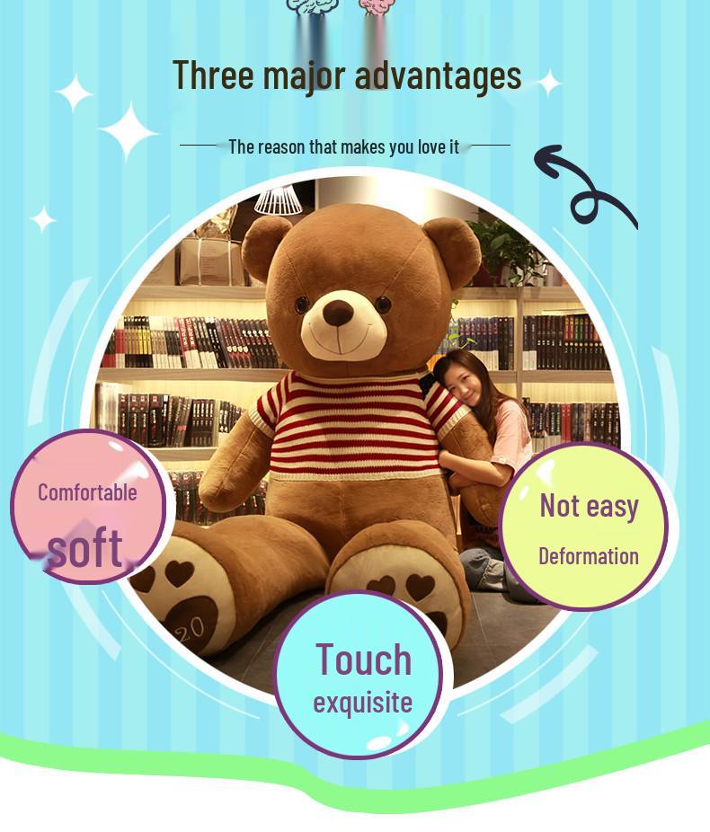 Extra Large Big Bear Plush Toy - Giant Teddy Bear for Girls' Birthday Gift