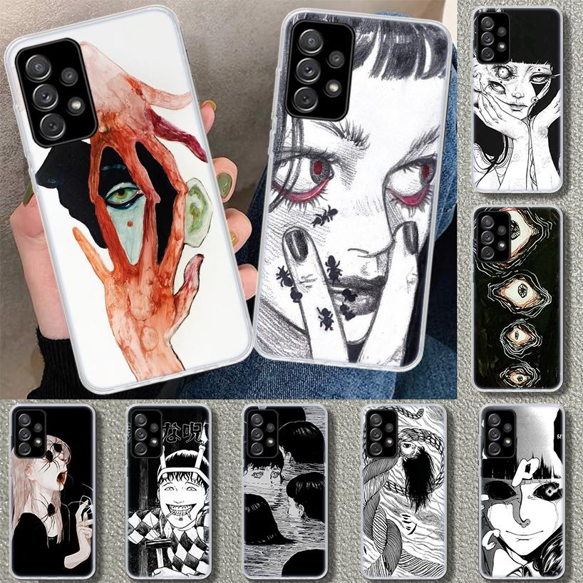 Japanese Horror Manga Style Phone Case Cover For Samsung Galaxy A12 A22 A32 A52 A72 A02S A51 A50S A31 A20S A10S Note 20 Ultra 10