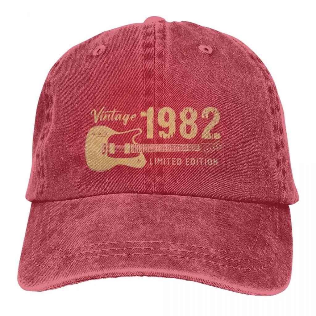 Summer Cap Sun Visor Guitar Hip Hop Caps Vintage 1982 A Special Year Cowboy Hat Peaked Hats