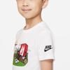 Nike Logo Print Round Neck Short Sleeve T-Shirt Kids Tops White DX7625-100