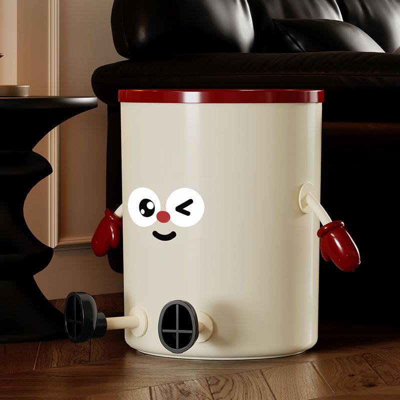 High-Capacity Cute Trash Can with Lid for Kitchen, Bedroom, Bathroom, and Living Room