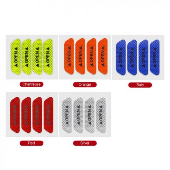 4pcs Car Open Door Warning Reflect Stickers Cover Open Letter 93*25cm Not Fade