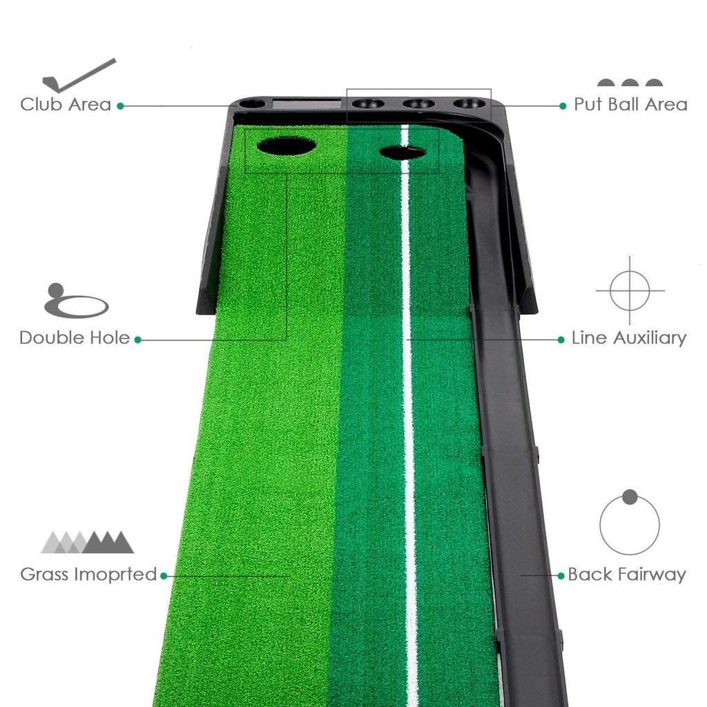 3M Automatic Ball Return Golf Turf Golf Putter Training Set Indoor Practice Putting Mat Golf Putting Trainer