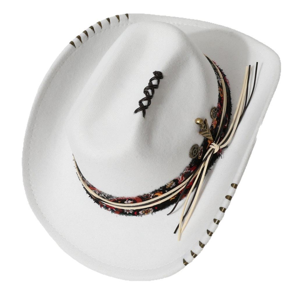 European and American fashion personalized design jazz hat, new top hat, felt hat, hand-sewn retro denim
