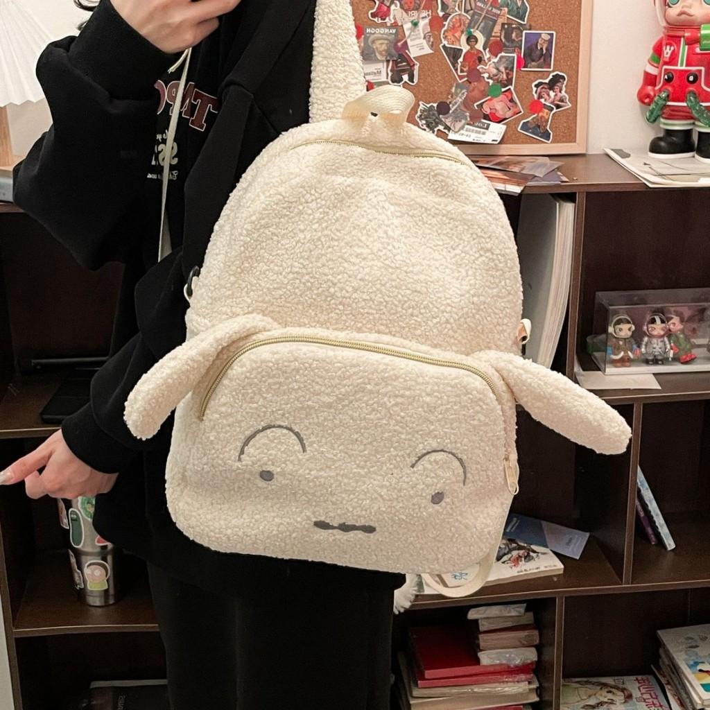 Shinchan Crayon Nohara Shiro Themed Plush Backpack Anime Peripheral Schoolbag