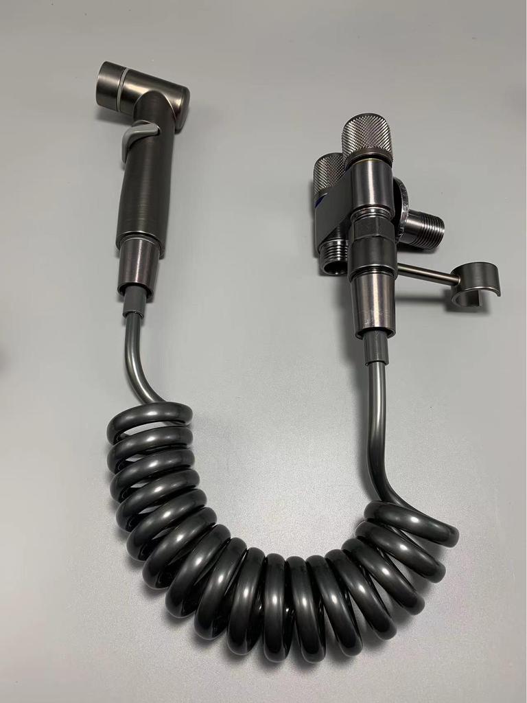 All-Copper Dual-Control Angle Valve & Spray Gun Bathroom Set