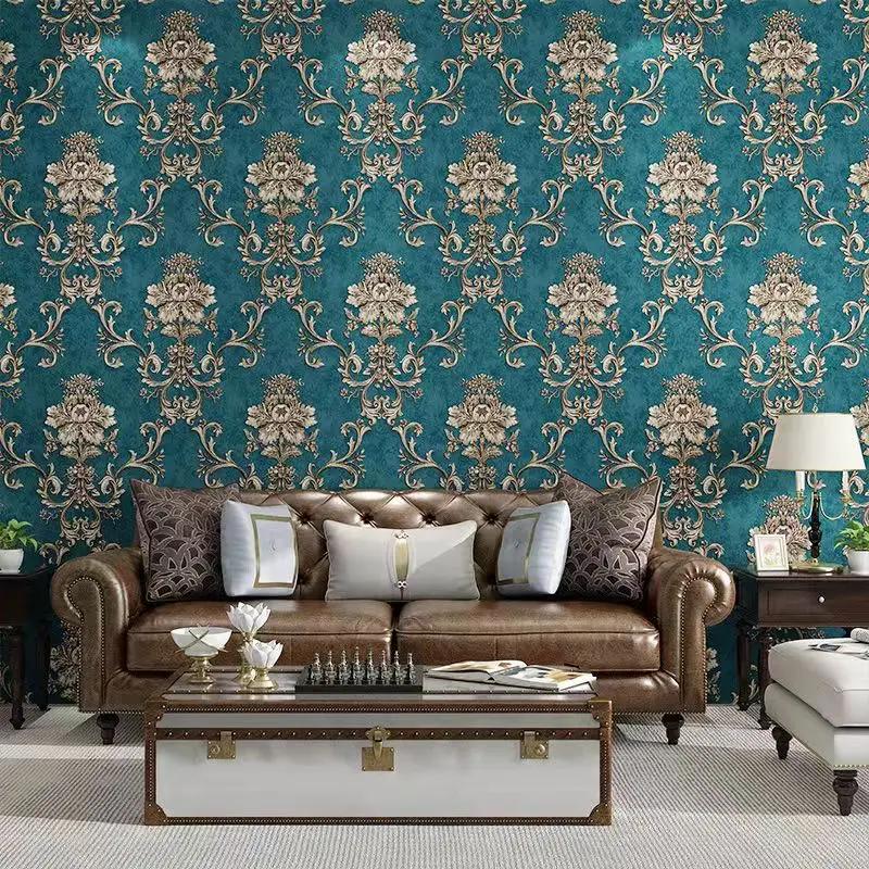 Zesílené samolepky na zeď v evropském stylu 3D do obývacího pokoje Samolepicí domácí dekorace Netkané tapety Tapeta na pozadí do ložnice