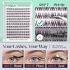 VYRILA Spider Violet Lash Clusters 10-16mm Natural Cluster Lashes Fake Eyelashes 3D Wispy D Curl Fluffy DIY Lash Extensions