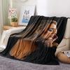 1PC Adele Print Flannel Blanket, High quality All Seasons, Home Decor, Warmth and Comfort, Perfect for Christmas Gifts