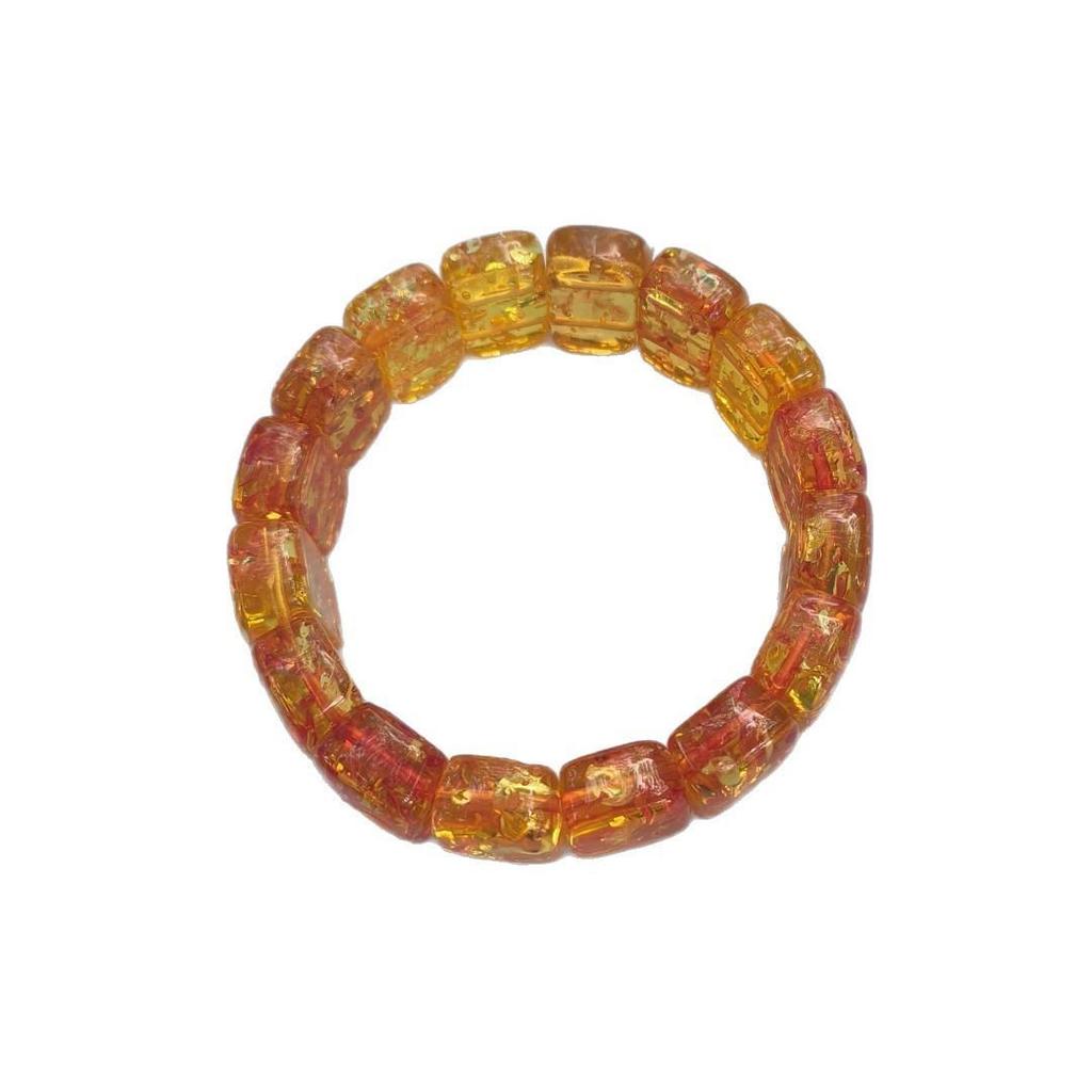 Second Gen Amber & White Flower Beeswax Fluorescent Bracelet Gift