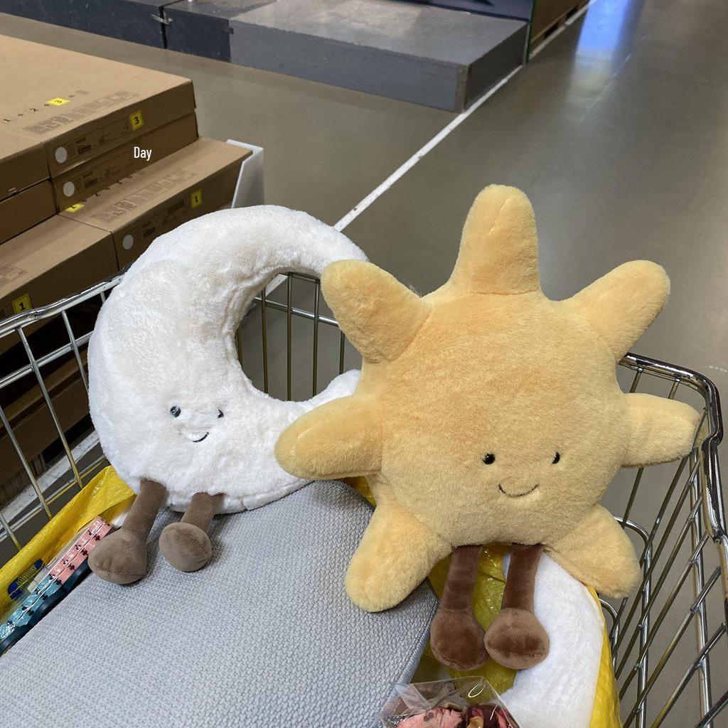 Nordischer Stil Sonne & Mond Weiche Plüschkissenpuppe Spielzeug - Süßes Geschenk für Mädchen