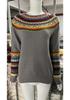New Women's Color-Block Round Neck Loose Fashion Sweater