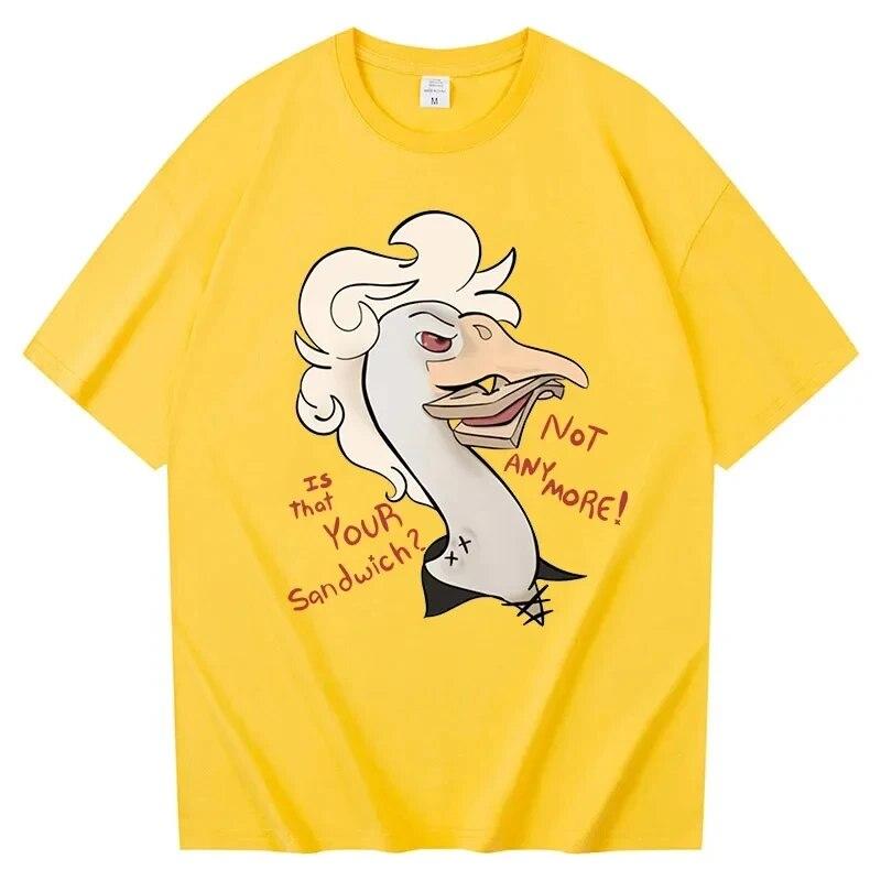 Letní trička s krátkým rukávem Funny Kawaii Streetwear Gym Tričko s krátkým rukávem Husí Astarion Graphic TRIKS Žena Y2k Top Trička