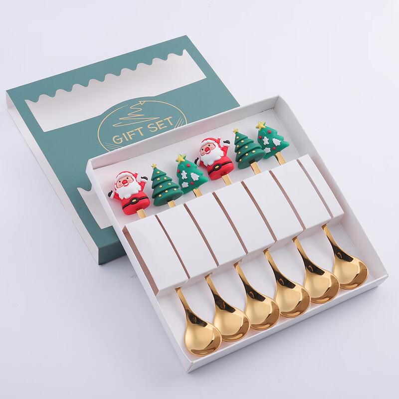 Christmas Fun Doll Stainless Steel Spoon & Fork Set Six-Piece Set