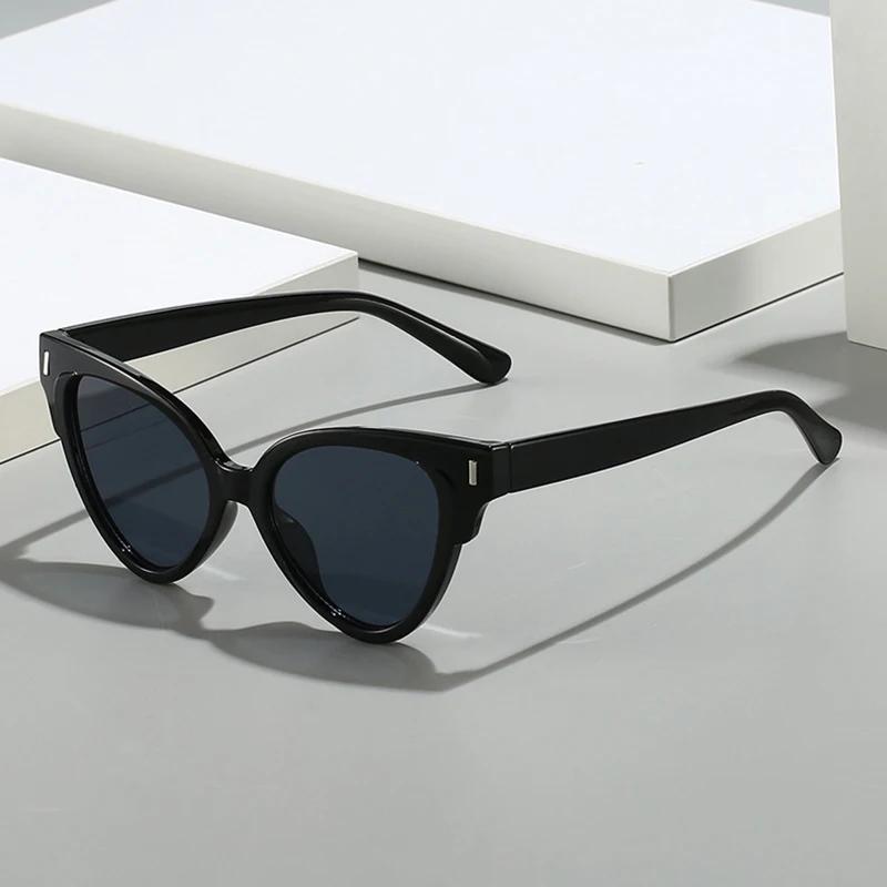  Fashion Cat Eye Rivets Sunglasses Women Fashion Pattern Yellow Leopard Gradient Shades UV400