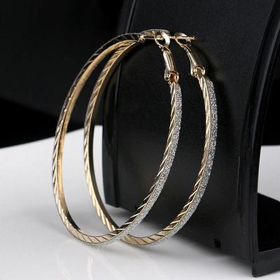 Hot Dangle Jewelry Ear Studs Silver Plated Mesh Hoop Earring