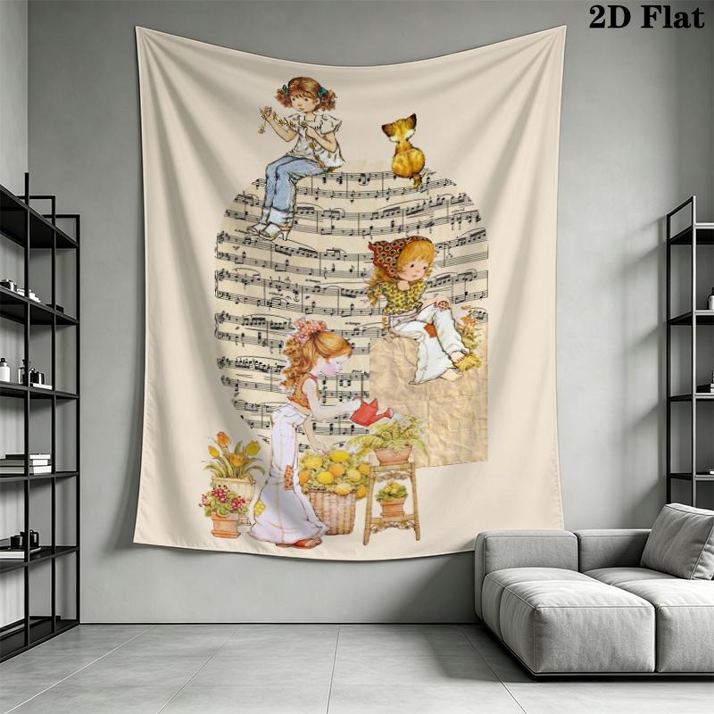 Sarah Kay Wall Tapestry Aesthetic Wall Hanging Printed Fabric Blanket Decorative Tapestries for Bedroom Living Room Home Decor
