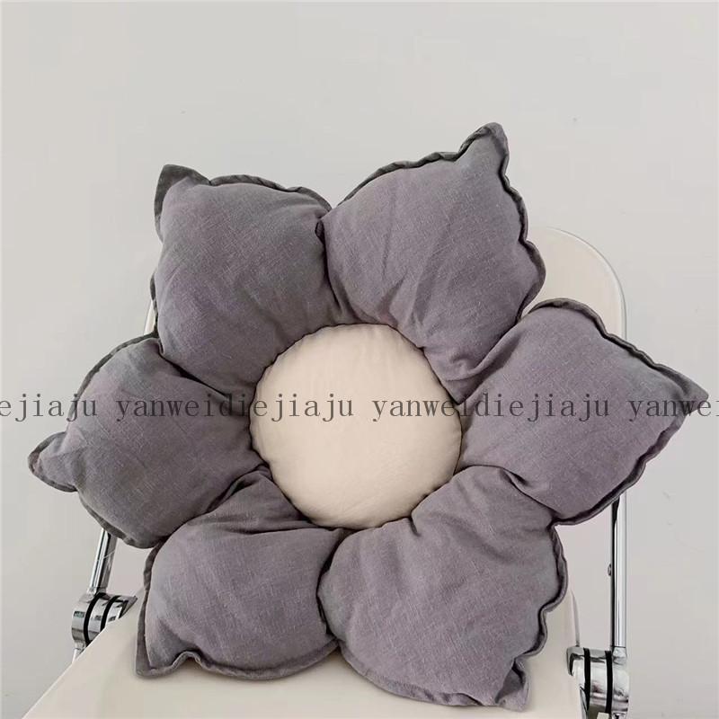 

Floral Contemporary Nordic Pillow With Cotton Linen Cover For Modern Home Decor Gray,45x45cm