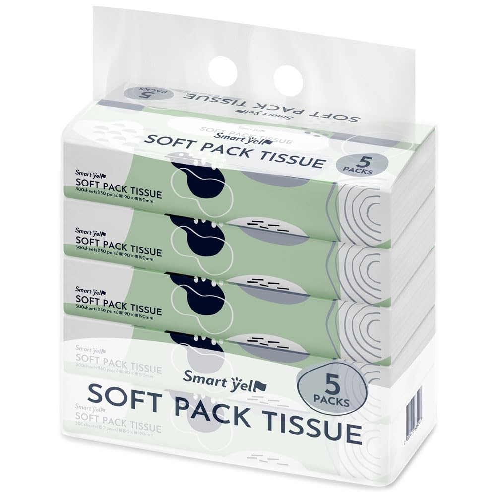 IRIS PLAZA Soft Pack 300 sheets x 5 Smart Yell Tissues, (150 pairs) packs, белый