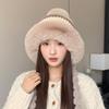 Striped Knitted Hat Women's Winter Velvet Thickened Wool Hat Warm Ear Protection Cold Hat Outdoor Riding Cold Hat