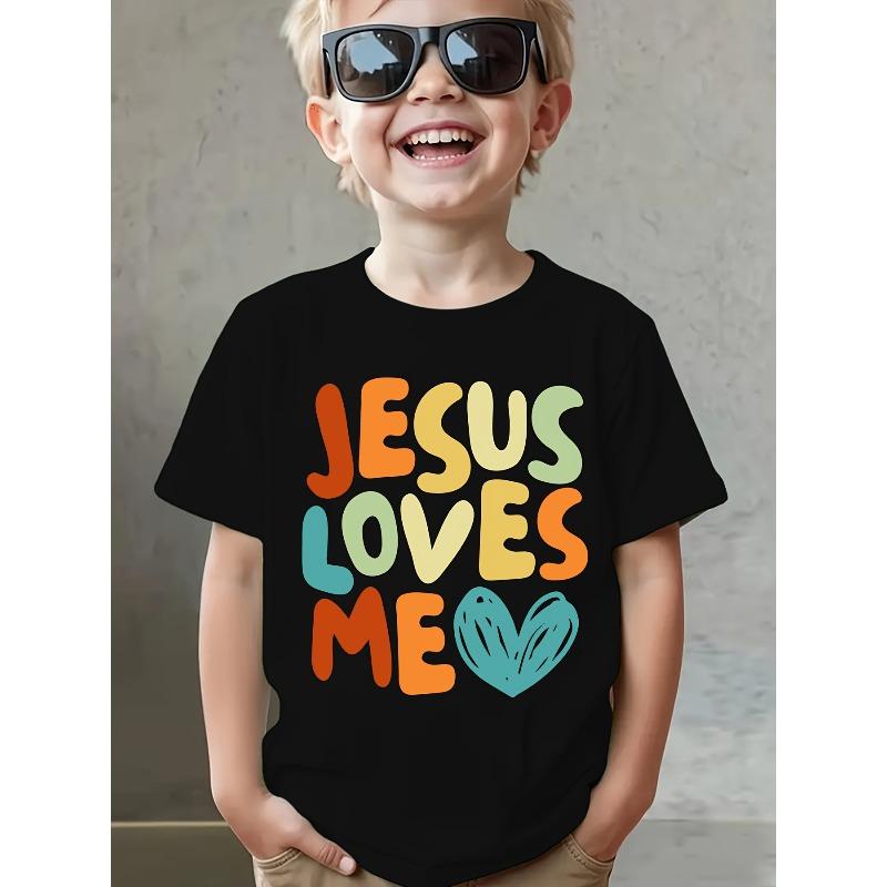 European sizes Summer Fashion Boys Short Sleeve T-Shirt with Letter Print Casual Top 110cm чёрный