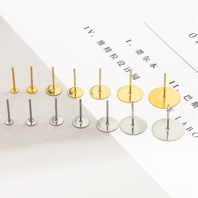 Heimpartyzubehör 10-100 Stück/Los Beliebtes Gold für DIY Schmuckherstellung Hochwertige Ohrstecker Silberfarbene Fassungen Ohrring-Basisstifte Ohrstopper