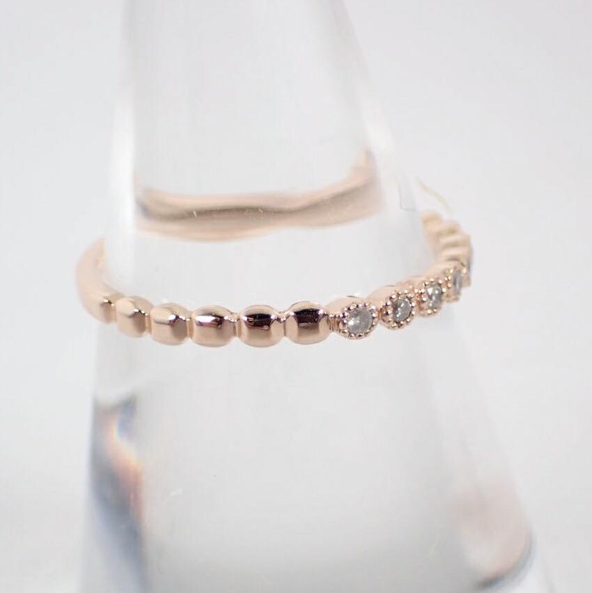 [Pre-owned] Agete K18PG Diamond 0.05ct Ring / Size 11 / J92-7