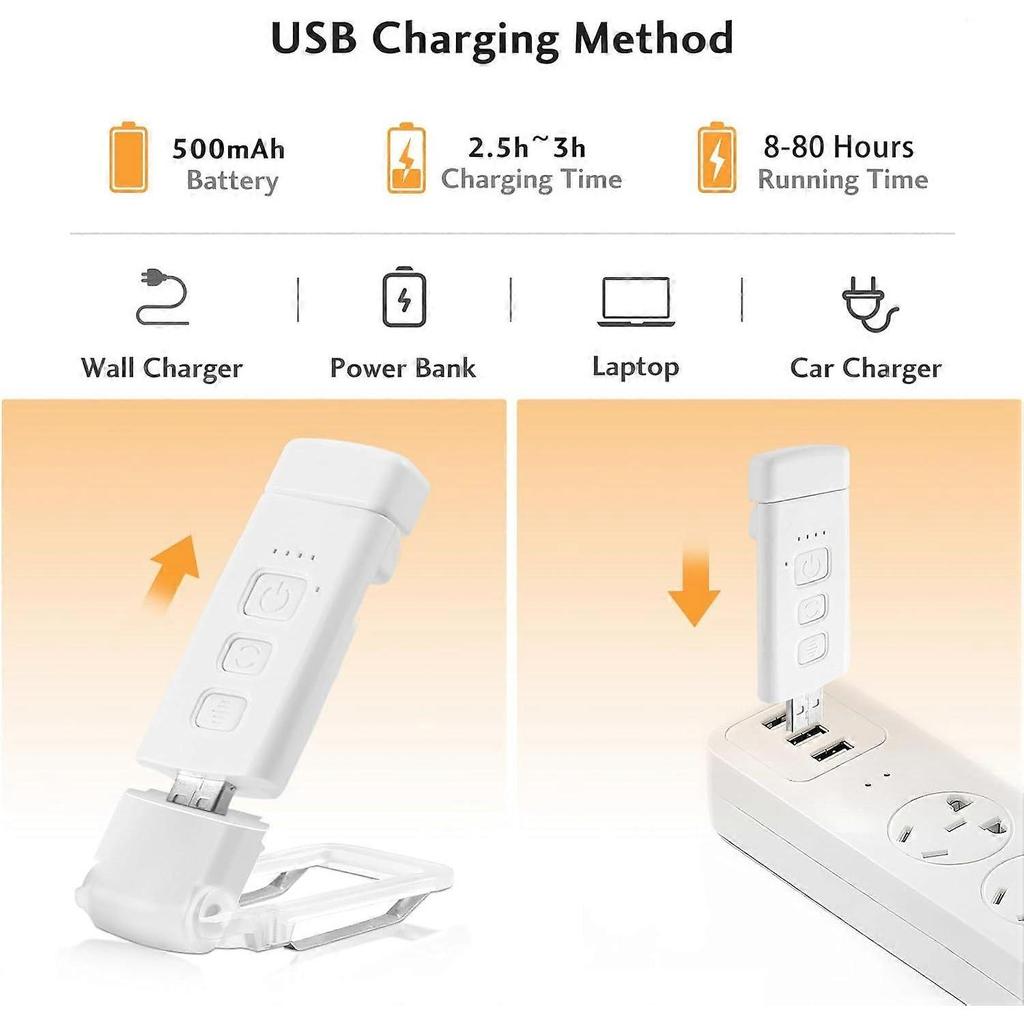 Reading Light, USB Rechargeable Reading Light, 3 Modes 5 Adjustable Brightness, 500mAh Foldable Mini Clip Light