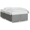 Bed Frame Without Mattress Light Grey 120 X 190 Cm Fabric