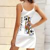Summer New Flowers and Geometry  Patterns  Print Sleeveless Bodycon Dress with Pockets Sexy Slim Fit Elegant Party Dress